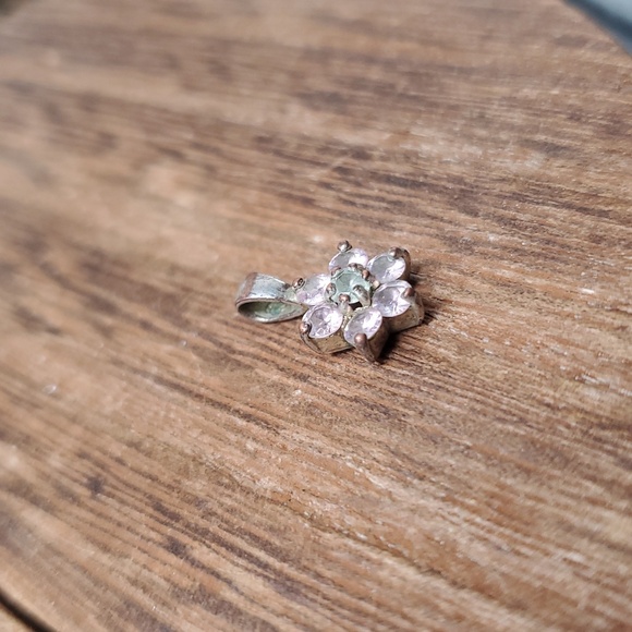 Crystal‎ Flower Pink Shine Pendant Floral Cottagecore Glam P310 - Picture 2 of 2